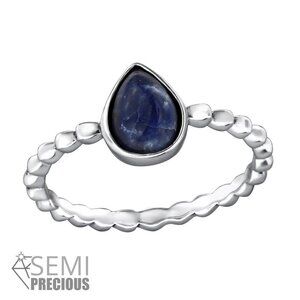 Sterling Silver Lapis Lazuli Tear Drop Ring